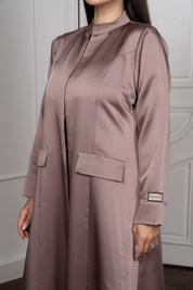 Satin Wrap-Scarf Abaya