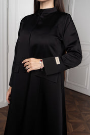 Satin Abaya - Black