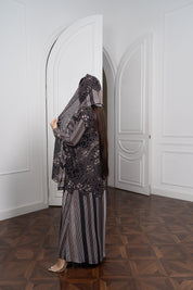 Printed Chiffon Abaya - Geometric Luxury Design
